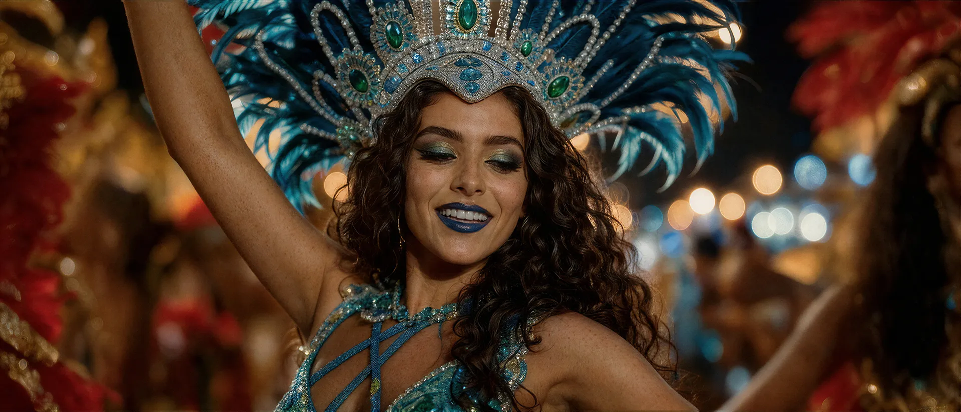 Dancer in a jeweled carnival costume